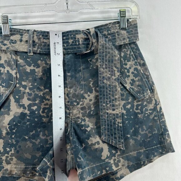 J BRAND Shorts Women 24 Evia Vale Terrestrial Camo High Waist Cotton Blend Green - Picture 6 of 7